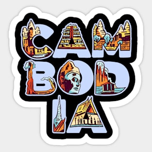 Cambodia Angkor Wat Souvenir Southeast Asia Holidays Gift Sticker